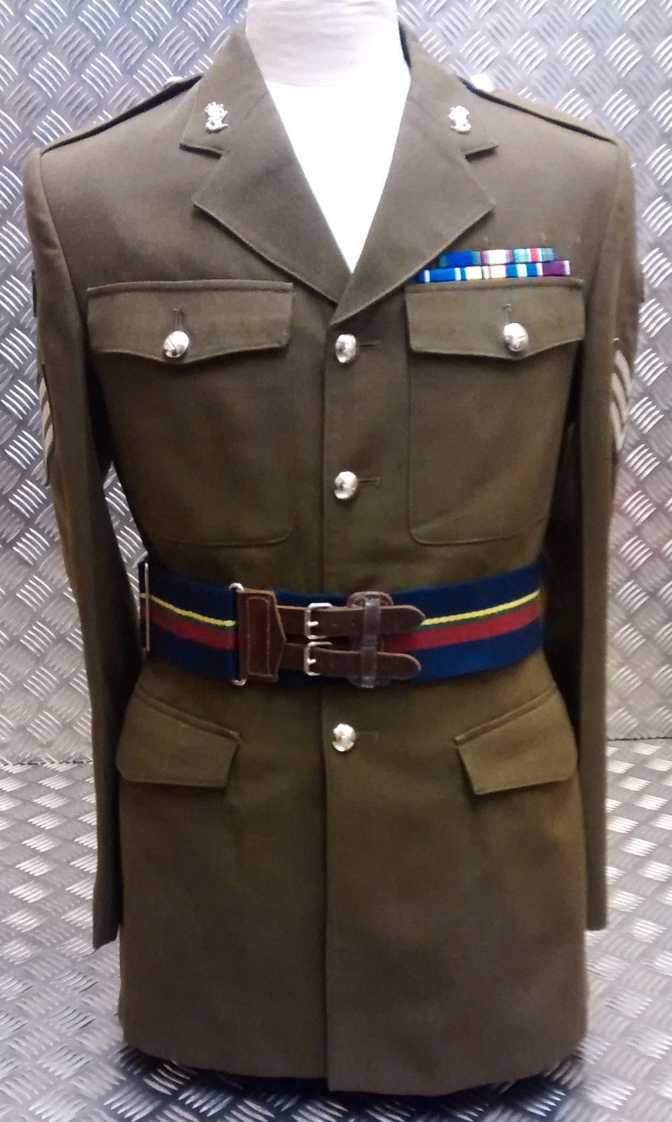 RM Stable Belt British with Leather Buckle Marines Pattern - All Sizes