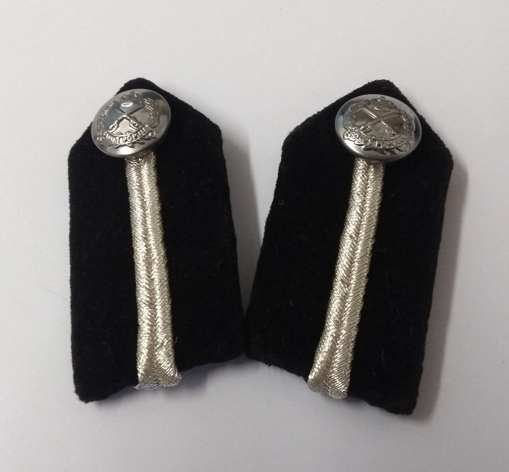 Fiji Gorgets Collar Tabs With Silver Detail Chrome Officers Insignia Buttons