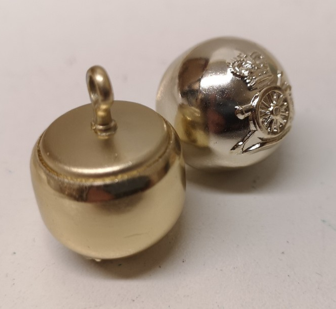 Royal Horse Artillery RHA Full Ball Anodised Ceremonial Buttons 27L