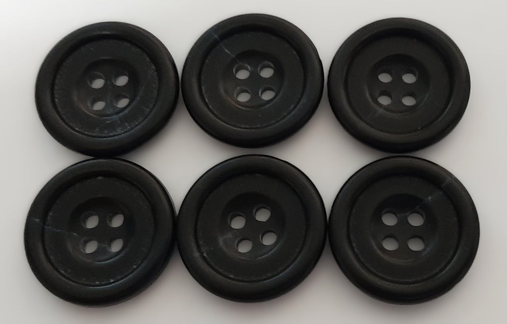 Army Buttons Vintage Old Pattern British Dark Grey 4 Hole Size 20mm