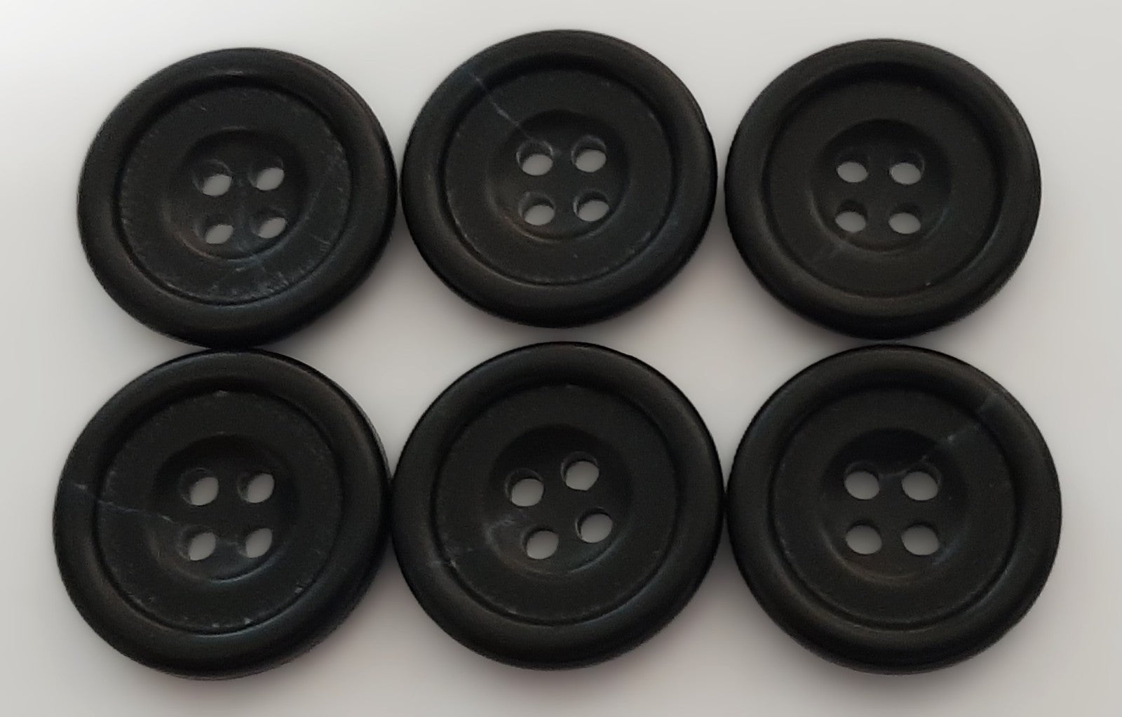 Army Buttons Vintage Old Pattern British Dark Grey 4 Hole Size 20mm