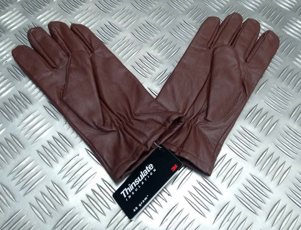 Brown Leather 3 Dart Gloves with 3M Thinsulate Soft Lining Size 10 - NEW