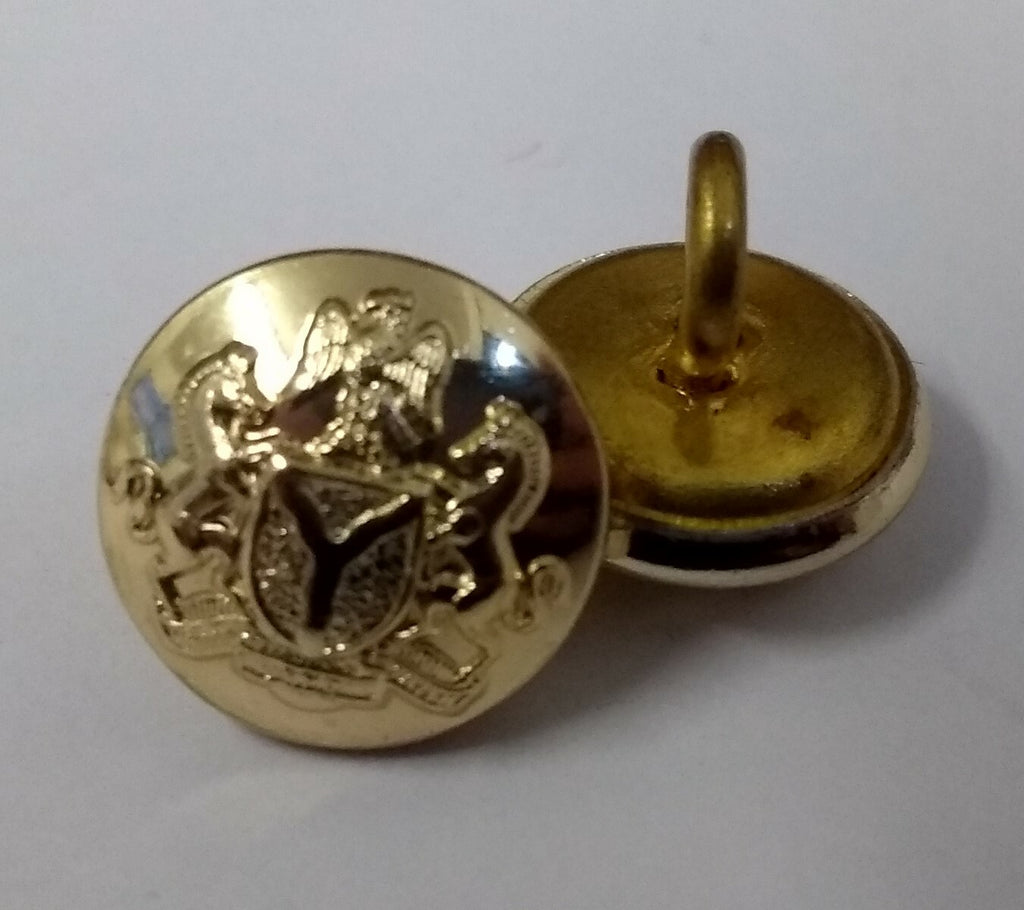 Nigerian Crest Insignia Obsolete Dress Uniform Small Looped Chinstrap Buttons