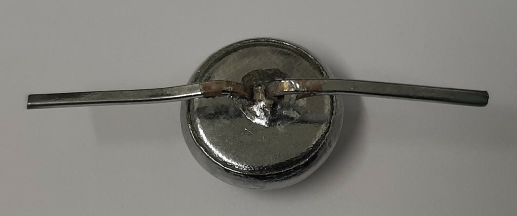 Vintage Buttons Half Dome Split Pin Silver Coloured 22L Two Prong X4 ASBT304