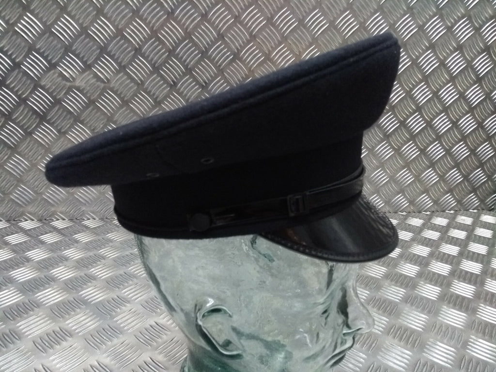 British Made Officers Captains Style Peaked Visor Blue Cap Assorted Sizes - NEW