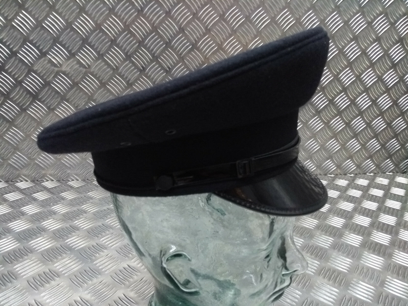 British Made Officers Captains Style Peaked Visor Blue Cap Assorted Sizes - NEW