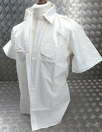 OPG White Uniform Shirt Short Sleeve With Epaulettes Collar 17.5"