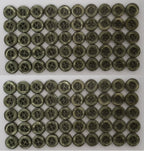 100 Vintage Buttons 4 Hole Shirt / Shank Anchors Pearlesque Green 8.9mm NOS