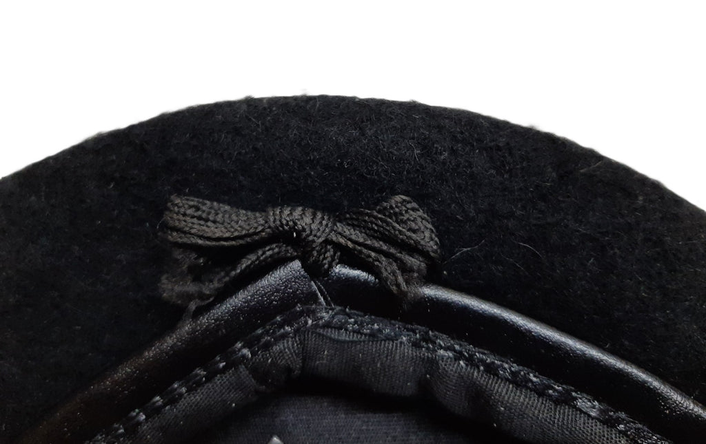 Black Wool Military Style Beret Size 7½ / Large - NEW