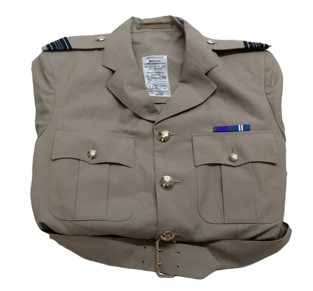 RAF No6 Airforce Jacket Mans Fully Buttoned with Cloth Belt Size 100cm Regular