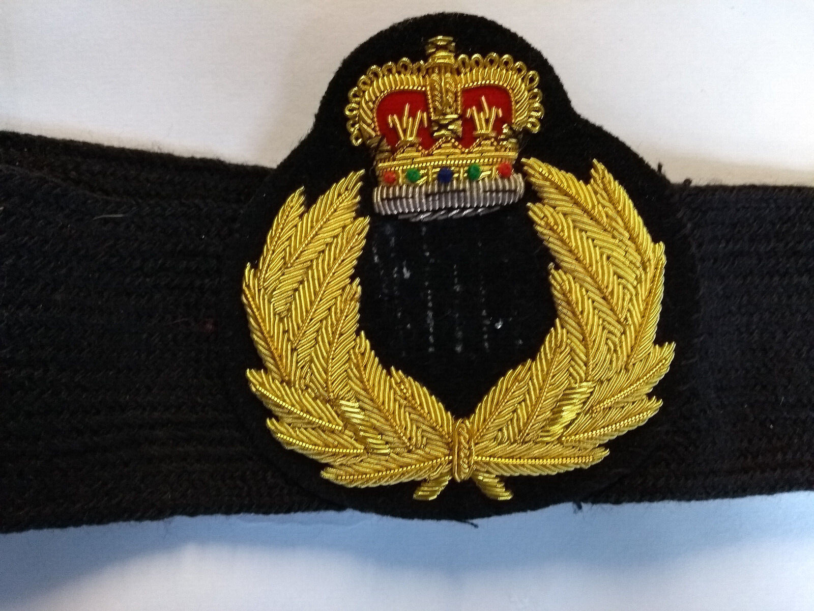Dress Hat Badge Patch & Band Queen's Crown & Laurel Wreath Braided Insignia