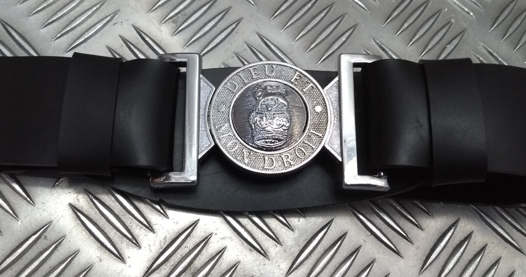 Issue Belt Parade PVC Black Vinyl With "DIEU ET MON DROIT" Buckle