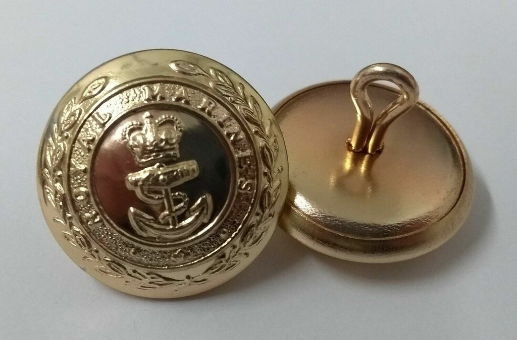 Genuine British Royal Marines RM Insignia No1 Dress Buttons Size 38L NEW x 25