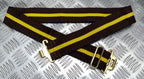 Stable Belt Unknown Pattern 37 Buckle Brow with Yellow Stripe 49mm Wide