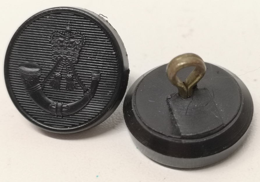 The Rifles 30L Black Buttons with Queen Elizabeth's Crown