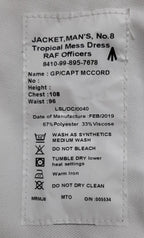No8 Officers Mess Dress Tropical Complete Set of Buttons no Shoulder Boards 108