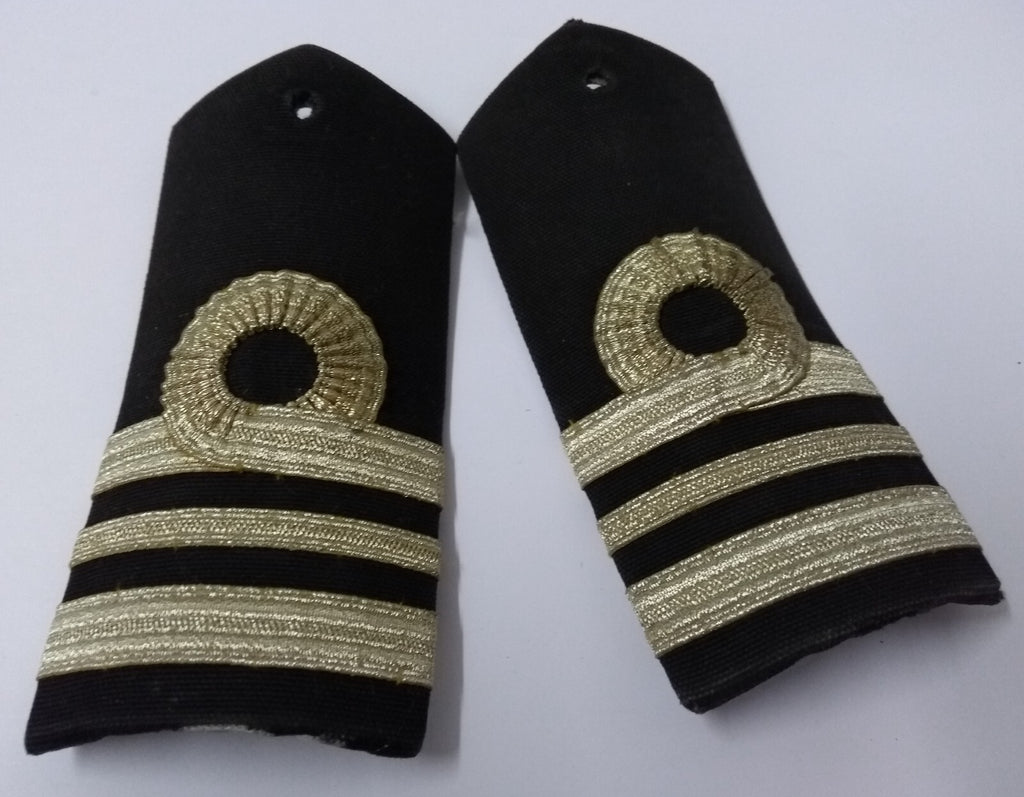 Naval Officers Lieutenant Commander Shoulder Boards Epaulette Black Faded Ribbon