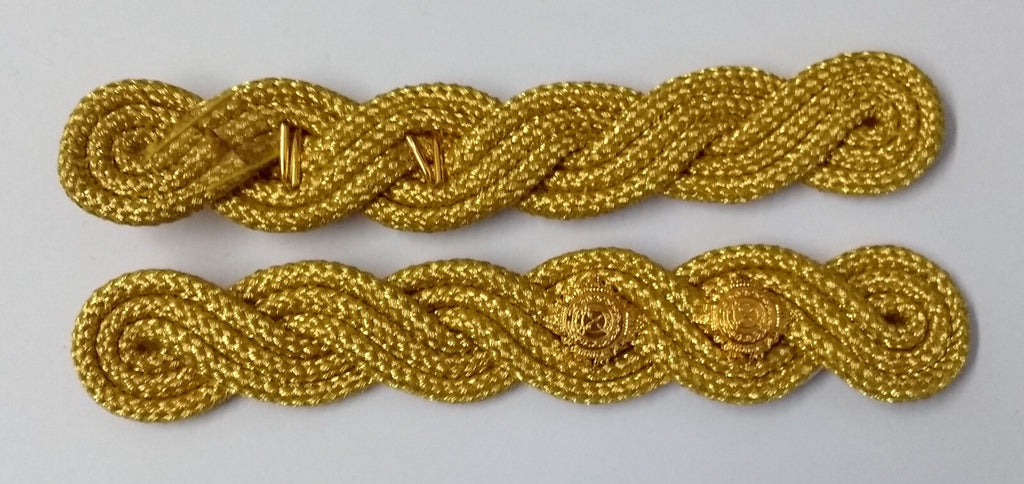 Lieutenant Shoulder Cords Ceremonial Wire Cord Shoulder Epaulettes & Rank Pips