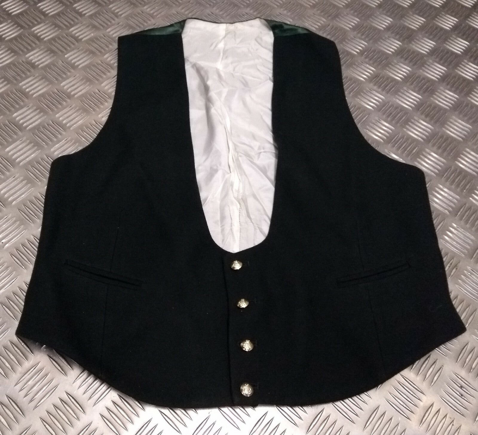British Army Issue Green Mess Dress Waistcoat With Intelligence Corps Buttons