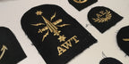 Royal Navy Qualification Cloth Patches Gold/Red on Black set of 12