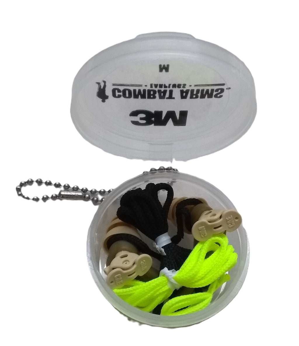 Genuine British Type Ear Plugs 3M Combat Arms In Storage Case Large NEW