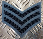 SAS 22 & 23 Black on Pompadour Blue Stripes 3 Bar Chevron Patch / Badges x2