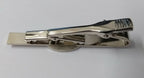 Chrome Double Pivot Tie Clip & matching Lapel Pin Badge Unknow Insignia