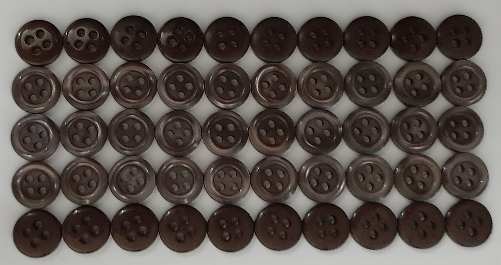 200 Vintage Buttons 4 Hole Shirt / Shank Anchors Pearlesque Brown 10.9mm NOS