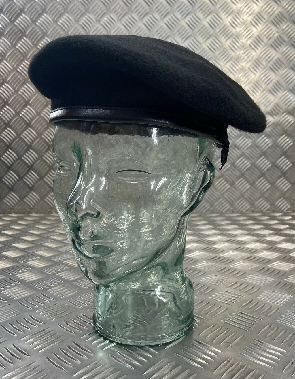 Genuine Compton Webb England Issue Black Lined Wool Uniform Beret 7 1/8