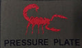 OD Green Army Patch Red Scorpion "Pressure Plate" Additional Morale Badge