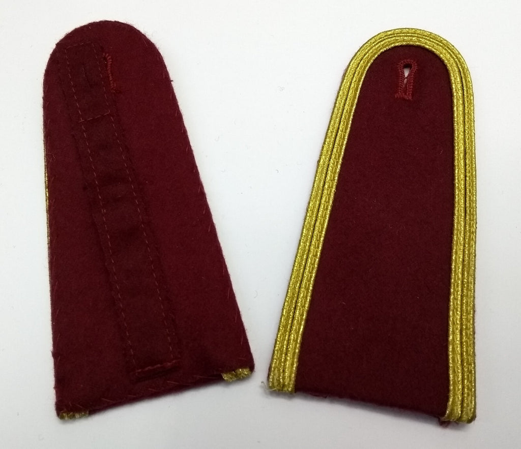 Senior Officer Shoulder Boards Abu Dhabi Obsolete Stock Maroon Melton Gold Braid