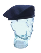 Officers Pattern Beret Dark / Navy Blue With Petersham Rim & Eyelets Assorted