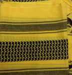 100% Cotton Shemagh / Arab Scarf / Pashmina / Wrap / Sarong. Black on Yellow NEW