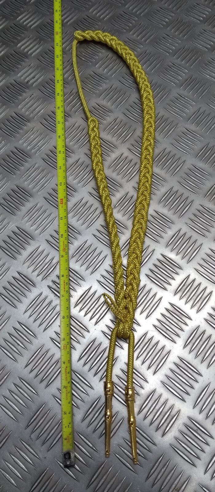 Army Ceremonial Aiguillette / Officers Lanyard Metallic Gold Tip Ends Present