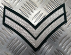 Genuine British Issue Mess Dress Rank Chevrons Silver Braid On Green