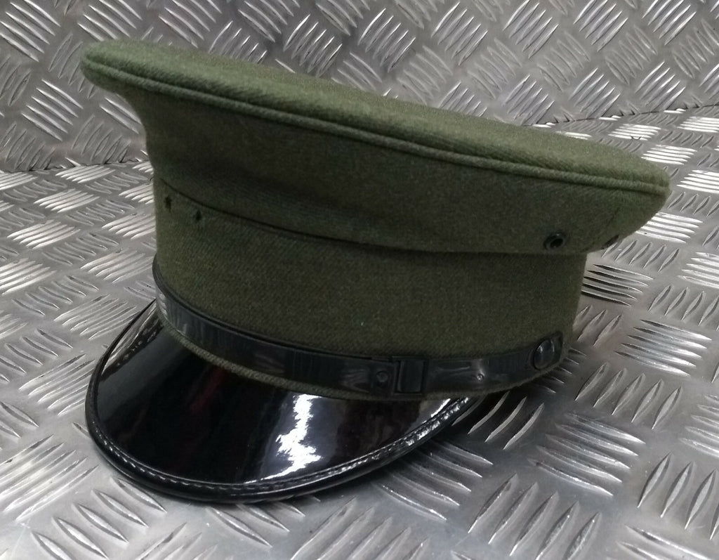 Standard Service Dress Uniform Parade Hat Green Chinstrap & Buttons Size 56cm