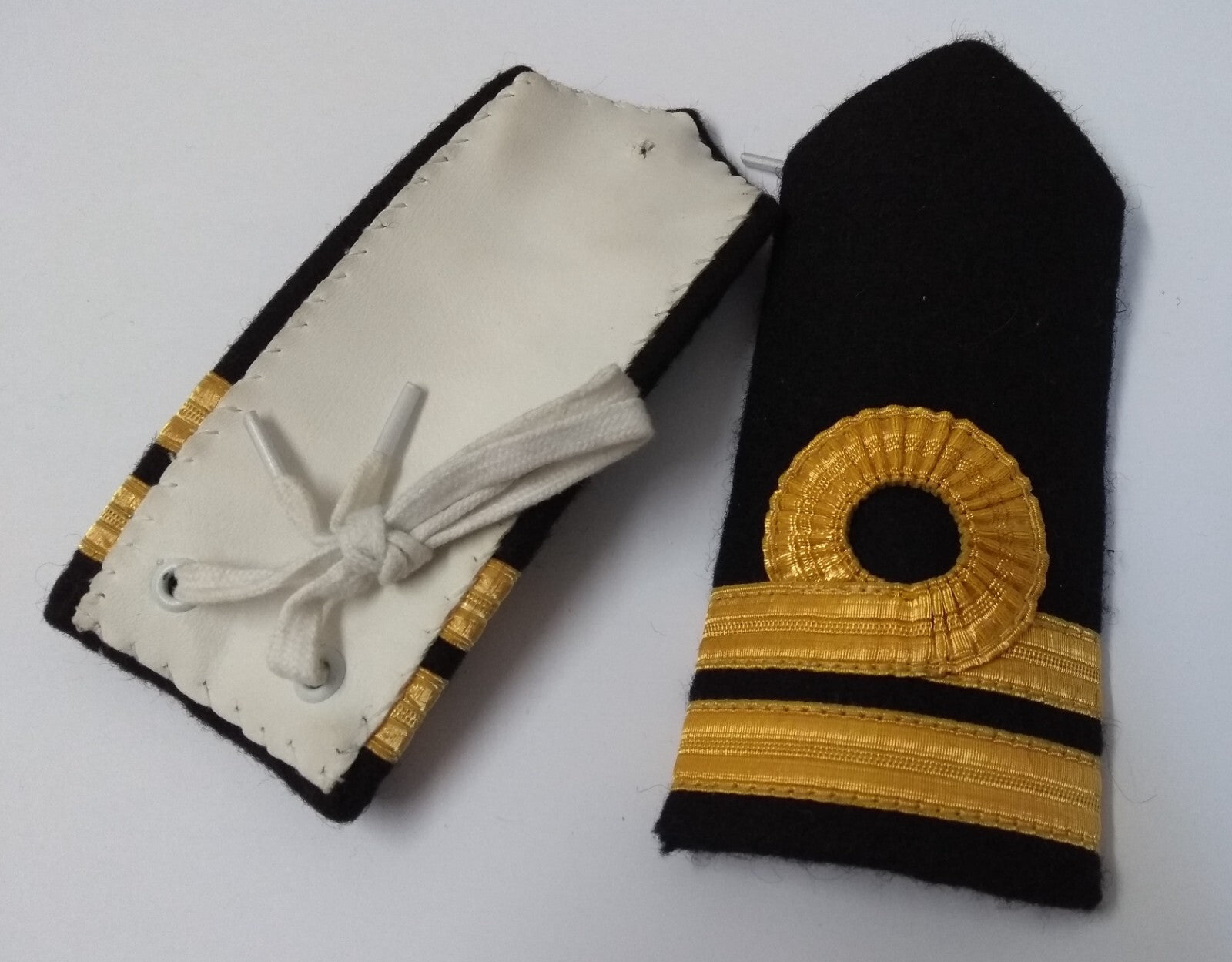 Naval Officers Lieutenant Uniform Shoulder Boards Epaulette Black & Gold Detail