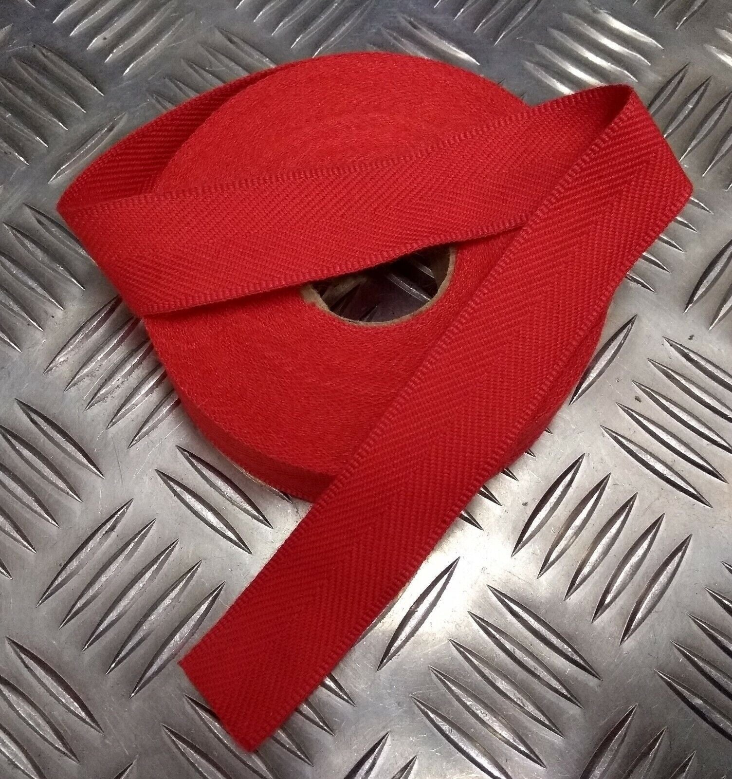 Herringbone Worsted Rayon Red Braided Tape Genuine Issue Ceremonial x1m