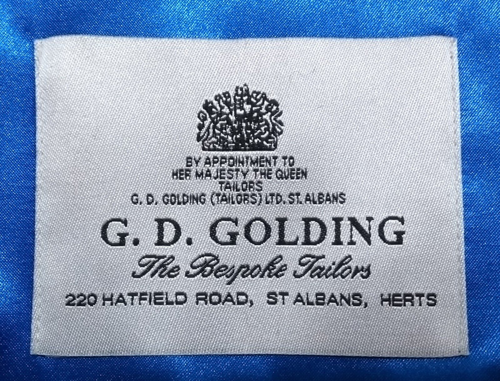 Navy Blue Beret Goldings Army Pattern Wool / Silky Lining & Petersham Trim 61cm.