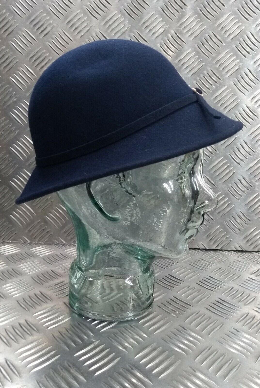 Ladies Formal / Hostess Soft Felt Navy Brim Hat Genuine British Made - NEW