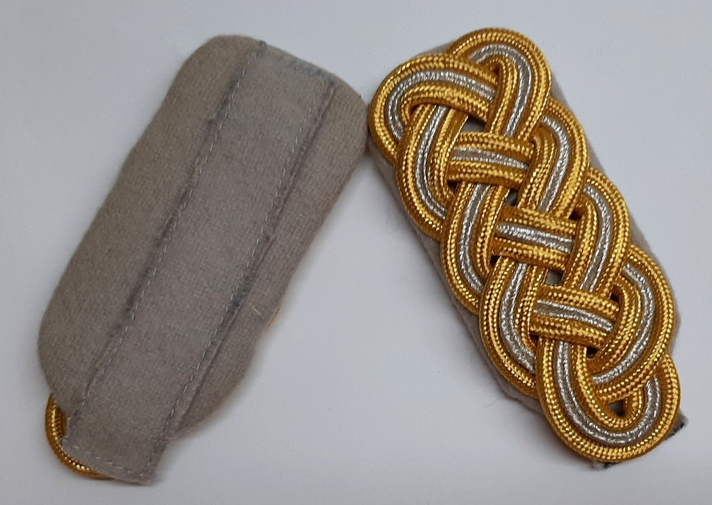 Luftwaffe Style Shoulder Boards Senior Officer Gold and Silver 3 Ply Cords