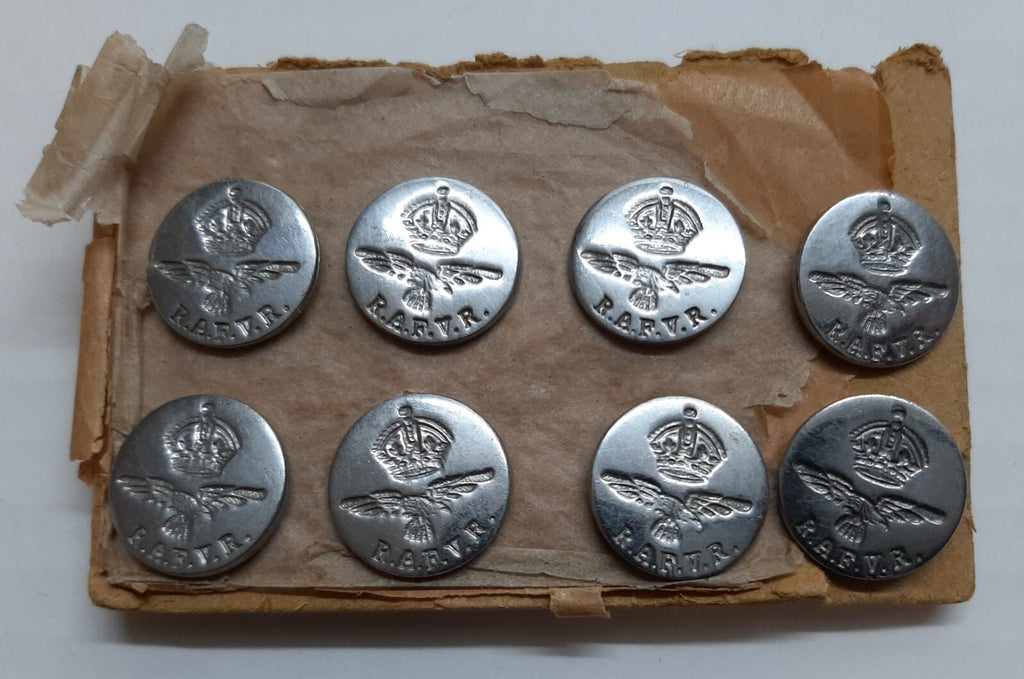 Vintage Buttons RAF Royal Air Force Kings Crown Ring Backed