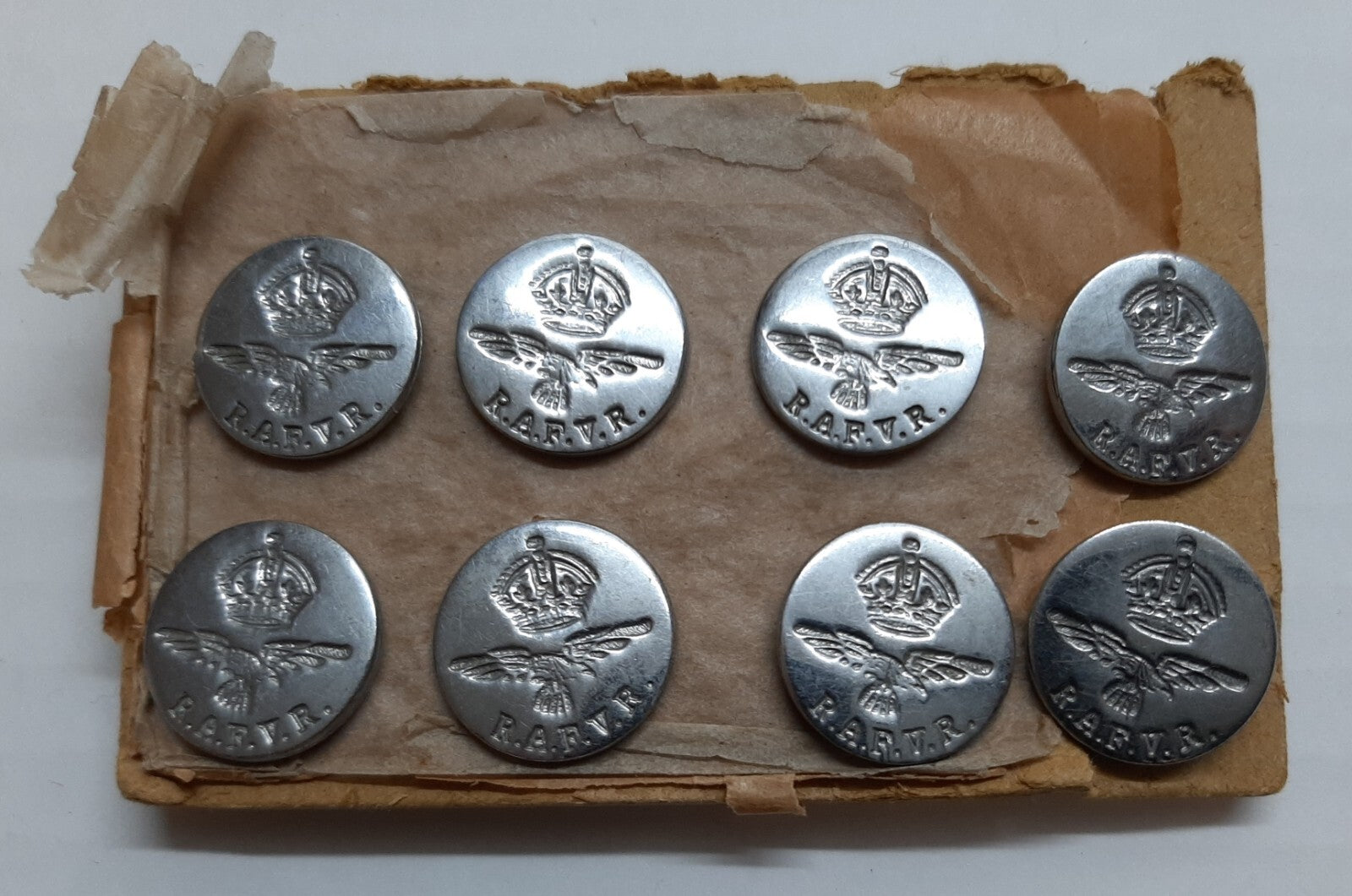 Vintage Buttons RAF Royal Air Force Kings Crown Ring Backed