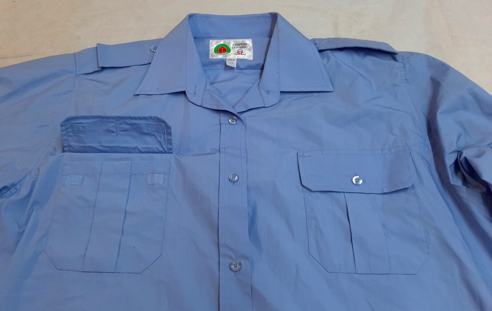 RAF Royal Air Force Airforce Blue Shirt Long Sleeve Kempton Manufactures Pre Production Sample 17.5"