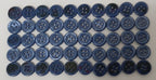 100 Vintage Buttons 4 Hole Shirt / Shank Anchors Pearlesque Mid Blue 11.3mm NOS