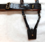 Sam Browne Leather Waist Belt British Complete with Frog Size 4