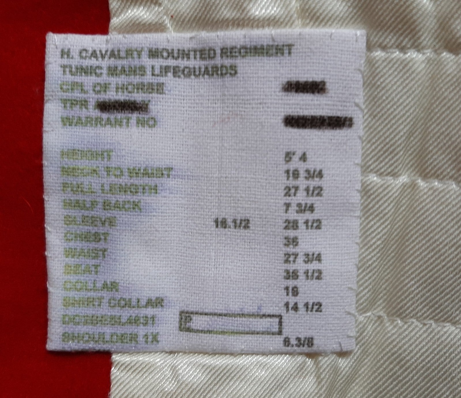 The Life Guards Trooper British Army HCav Tunic Household Cavalry Uniform Jacket