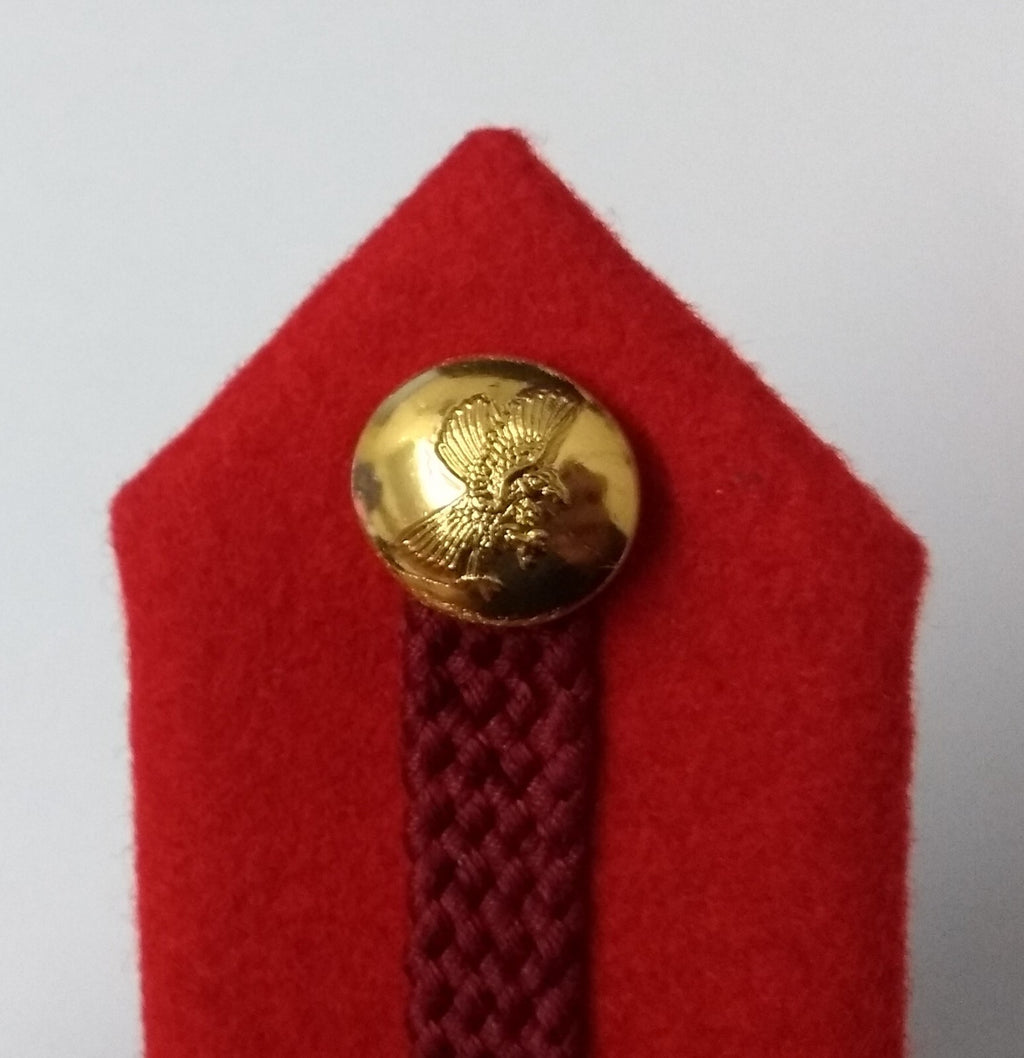 SNR Rank Gorgets Scarlet Red Melton & Maroon Braid Detail For Senior Officers