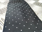 White Dotted Pattern Black Polyester Tie - NEW