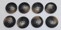 EX Army Buttons Old Stock British Made Mottled Grey 4 Hole Size 36L 22.6mm